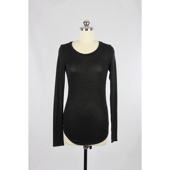 Aritzia WILFRED FREE Diapason Black Jersey Knit Long Sleeve T-Shirt Top, Size S - Picture 6 of 12